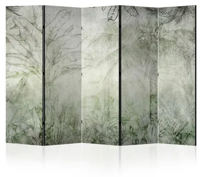 Immagine prodotto di LUMASOUL Paravento bifacciale, paravento divisorio per interni, motivo foglie, 225x172 cm