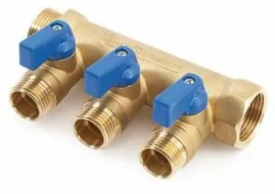 Produktbild von Verteiler mit Mini-Ventilen, 2-Wege, 3/4 x 1/2
