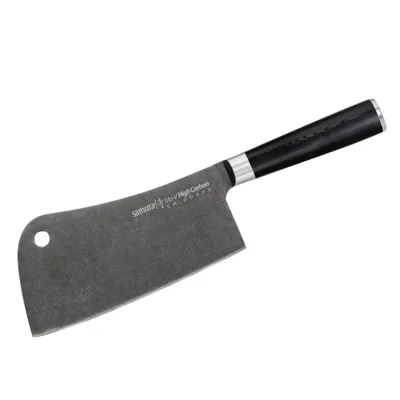 Zdjęcie produktu dla Samura MO-V 7" Stonewash Cleaver - wysokiej jakości japoński stalowy nóż kuchenny do precyzyjnego siekania i krojenia, idealny dla profesjonalistów kulinarnych i domowych szefów kuchni