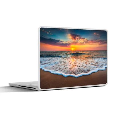 Produktbild von MuchoWow® Laptop Aufkleber Sticker Cover Strand - Meer - Sonnenuntergang 25x18 cm - Laptop-Deko