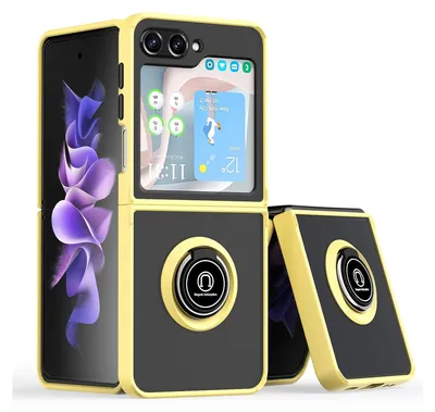 Immagine prodotto di Per Samsung Galaxy Z Flip7 FE / Flip6 5G Shadow Design TPU + PC Custodia protettiva Giallo