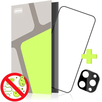 Obrázek produktu pro Ochranné sklo na iPhone 16 Pro Max, antibakteriální + sklo na fotoaparát