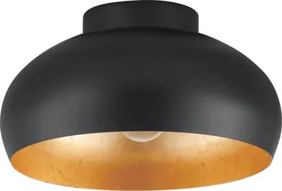 A black and gold ceiling light fixture.