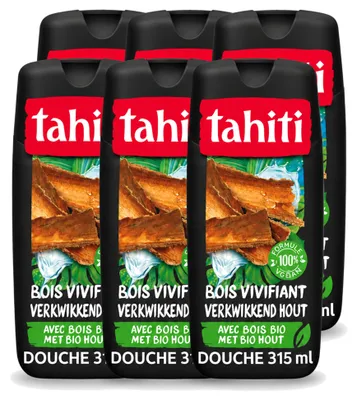 Produktbild von 6 x Tahiti Douchegel Tropenhout Vegan - 315 ml - Vorteilspackung - 6 Stücke