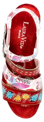 Produktbild von Laura Vita Damen Sandalette Riemchen Kork NELLAO 12, Größe:41 EU, Farbe:Rot