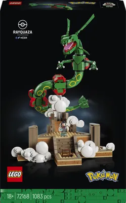 Productafbeelding van LEGO Pokémon Rayquaza - Modelbouwspeelgoed voor volwassenen met een drakenfiguur, een Amalia minifiguur en een Ultraball - Geschikt voor decoratie in de kamer of op een plank - Verzamelingsobject en cadeau voor gamers - 72168
