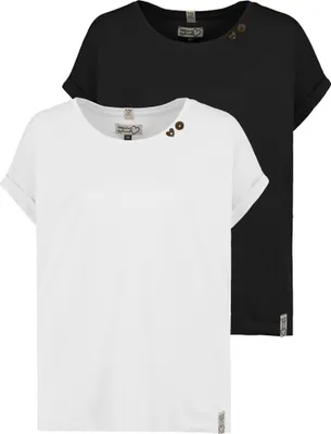 Produktbild von Sublevel T-Shirt 2er Set mit Rundhals Knöpfen bequem Größe: M