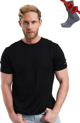Productafbeelding van Thermisch heren shirt van merinowol met wandelsokken, set van 2