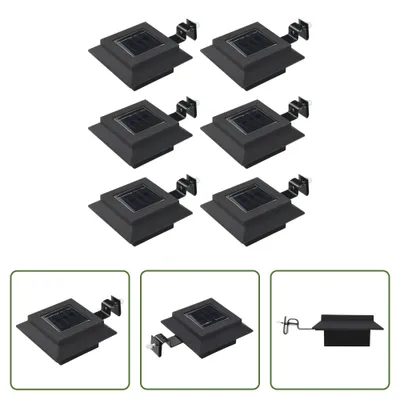 Immagine prodotto di The Living Store Luci solari da esterno 6 pezzi LED Quadrato 12 cm Nero