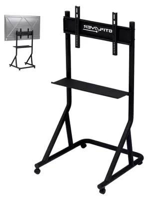 Produktbild von Rennsimulator Monitorhalterung höhenverstellbar mit Rollen für 32-65 Zoll Fernseher & Monitor, Racing Simulator Monitorständer Einzelbildschirm Halterung für Sim Racing Cockpit