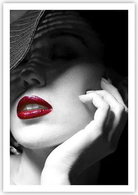 Produktbild von Poster - Poster ohne Rahmen - Frau Gesicht Lippen - 70x100 cm - Wand Bild - Wanddeko - Wandbilder - Kunstposter - Wandposter - Bilder - Kunstdruck - Wanddekoration - Wandbild - P2XPA70x100-3618