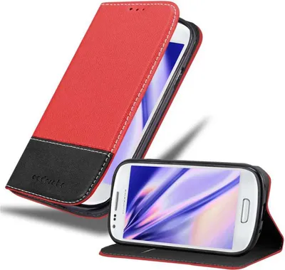 Immagine prodotto di Cadorabo custodia per Samsung Galaxy S3 MINI custodia protettiva in rosso SHandy custodia a libro custodia in Similcuoio