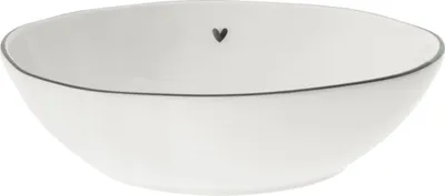 Produktbild von Suppenteller, Pastateller KLEINES HERZ weiß schwarz D. 21cm Bastion Collections