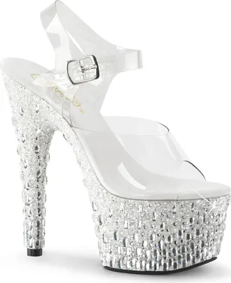 Produktbild von ADORE-708MR-5 Damen Sandale von Pleaser, Transparent EU 35, US 5
