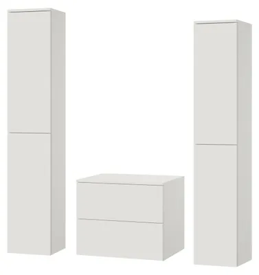 Obrázok produktu pre 3-dielna kúpeľňová zostava: spodná skrinka + 2 vysoké skrinky, farba: biela (2S 60 + 2D 160 x 2)