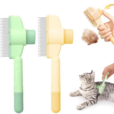 Produktbild von Selbstreinigender Flohkamm 2 Stück für Hunde und Katzen mit Entriegelungsknopf
