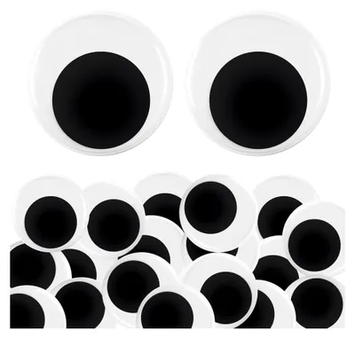 Produktbild von 36 Stück große selbstklebende Wackelaugen, 50mm Kulleraugen für Bastelprojekte