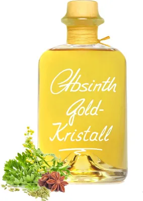 Produktbild von Absinth Gold Kristall 0,5L ohne Farbstoff mit maximal erlaubtem Thujongehalt 35mg/L 55%Vol