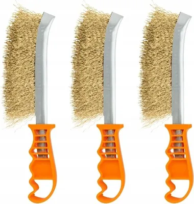 Productafbeelding van Set van 3 metalen borstels met handvat, 24 cm