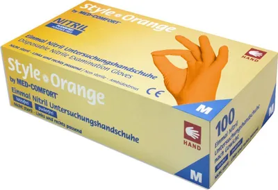 Immagine prodotto di #AMPRI STYLE ORANGE Guanti in nitrile arancione senza polvere 100 pz. taglia XS