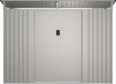 Produktbild von Gartenhaus Metall aus verzinktem Stahl grau 3,23 m² - FOLCO