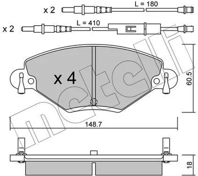 Produktbild von METELLI Bremsbeläge Satz Vorne Bremsklötze für CITROËN C5 II Break (RE) 22-0331-0