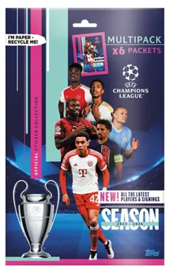 Zdjęcie produktu dla Topps - Liga Mistrzów 2023/24 - Naklejki kolekcjonerskie - 1 opakowanie zbiorcze