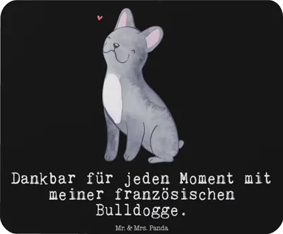 Produktbild von Mr. & Mrs. Panda Mauspad Französische Bulldogge Moment - Schwarz - Geschenk, laptop mousepad, mousematte, Mouse Pad, computer