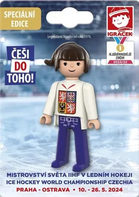 Zdjęcie produktu dla Figurka Fanynka Mistrzostw Świata w Hokeju 2024 – biała koszulka