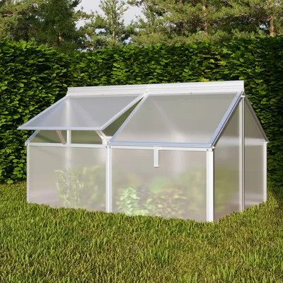 Produktbild von Vitavia Frühbeet "Gaia Jumbo" aluminium blank Frühbeet (119 x 83 x 72 cm) 4 mm HKP