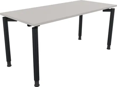 Produktbild von Schreibtisch Vierfuß Rundrohr B1600xT700xH680-820 an/Lichtgrau