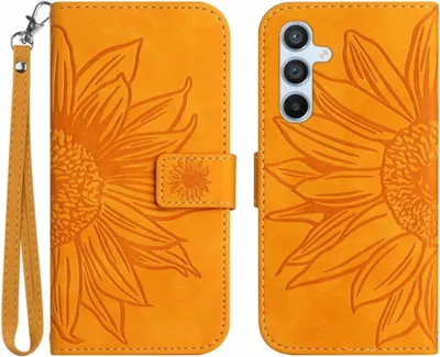 Produktbild von Samsung Galaxy A16 Hülle - Coverup Sonnenblume Klapphülle mit Schlüsselband - Orange