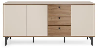 Produktbild von XXL Kommode ELENA 180 cm Eiche Sideboard 3 Türen 3 Schubladen Japandi