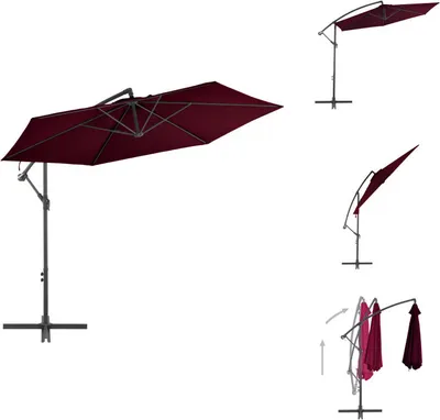 Obrázek produktu pro vidaXL Ampel slunečník s hliníkovou tyčí Bordeaux red 300 cm - Slunečníky a slunečníky