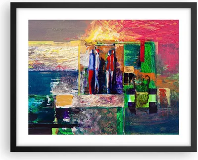 Produktbild von Gerahmtes Poster - Schwarzer Rahmen - Abstraktion modern - 50x40 cm - Wand Bild - Wanddeko - Wandbilder - Kunstposter - Wandposter - Bilderrahmen - Bilder - Kunstdruck - Wandbild - P2BAA50x40-3670