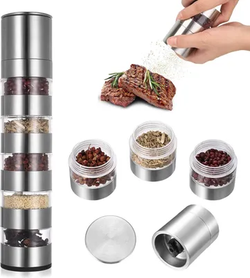 Produktbild von 5 in 1 Camping Gewürzstreuer Mini Gewürzgläser Set Reise Gadgets