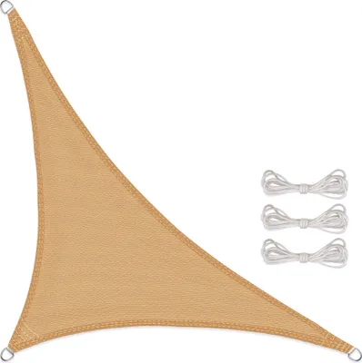 Produktbild von Sonnensegel BASIC HDPE Dreieck 3,2x3,2x4,5 sandbei High Density Polyethylen 150g/m²