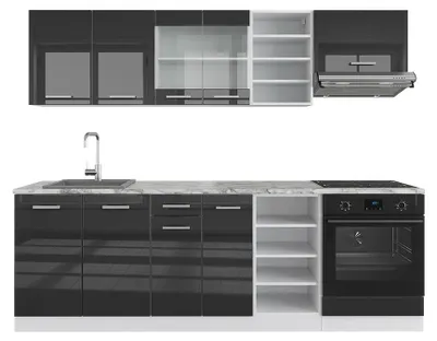 Immagine prodotto di Cucina componibile Vicco R-Line Antracite lucido/bianco 240 cm senza piano di lavoro, Model 37670