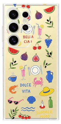 Produktbild von Flexible Hülle für das Samsung Galaxy S24 Ultra, Kameraschutz, TPU Silikon transparent, Sommeraromen
