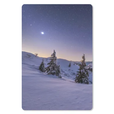 Produktbild von MuchoWow® Mauspad Mousepad Winter - Schnee - Nacht - Bäume 40x60 cm - Mousepads - Maus Mat - Pad - Mausunterlage - Schreibtisch Accesoire
