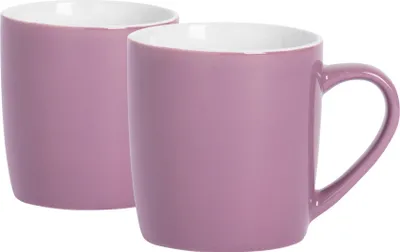 Produktbild von Argon Ta Farbige Kaffeetassen – 350 ml – Lila – 2er-Pack – Robuste Teetasse aus Steingut, spülmaschinen- und mikrowellengeeignet