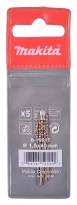 Produktbild von Makita HSS Co Metallbohrer, Ø 1,5 mm, Länge 40 mm, 5 Stk.