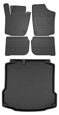 Obrázek produktu pro Gumové autokoberce SolidPRO + vana kufru pro: Skoda Rapid 2013-2019 sedan 5 ks