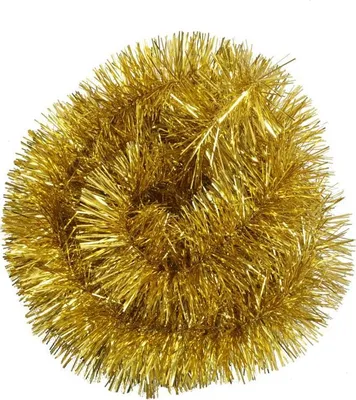 Immagine prodotto di Catena per albero di Natale dorata in lamina metallizzata, diametro 7 cm, lunghezza 2 m