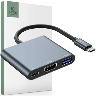 Produktbild von Tech-Protect V1-Hub-Adapter 3In1 Grau