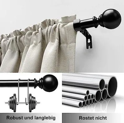 Produktbild von Famanu Gardinenstangen Set - Ausziehbar, Metall, 78 bis 199 cm