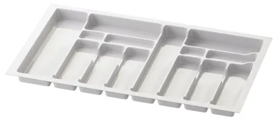 Produktbild von Sossai Besteckeinsatz Divio für Schubladen 90cm | 83 x 49 cm | Weiß Besteckkasten Schubladeneinsatz