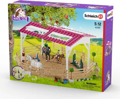 Produktbild von Schleich - Tierfiguren, Reitschule mit Reiterinnen und Pferden; 42389