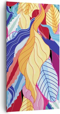 Produktbild von Bild auf Leinwand - Leinwandbild - Einteilig - Muster Blätter bunt - 65x120cm - Wand Bild - Wanddeko - Wandbilder - Leinwanddruck - Bilder - Wanddekoration - Leinwand bilder - Wandbild - PA65x120-4269