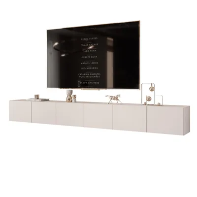 Produktbild von Idohome TV-Lowboard Angel 300 cm Kaschmir – Fernsehschrank, Wohnzimmer, TV-Schrank, Medienmöbel, Hängeschrank mit LED-Beleuchtung, Push-to-Open